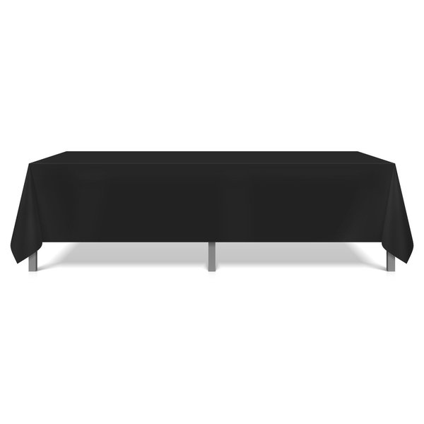 Monarch Tablecloths 52 x 114 Black , 6PK TL-52X114-BLACK